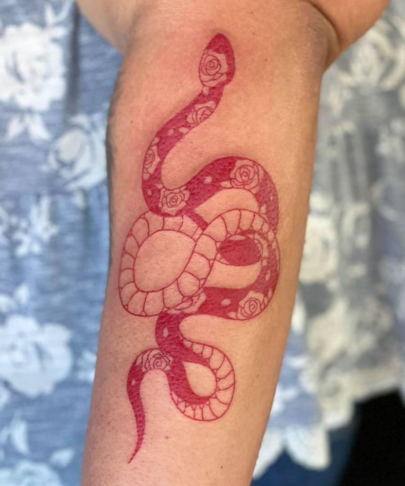 30 Unique Red Snake Tattoos You Must Try