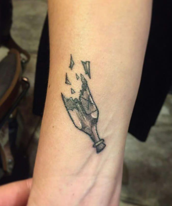 30 Unique Broken Bottle Tattoos to Give You Inspiration