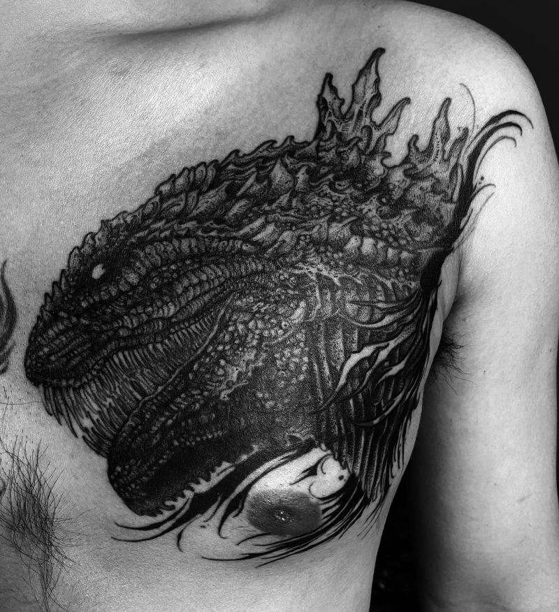 30 Unique Godzilla Tattoos Make You Attractive