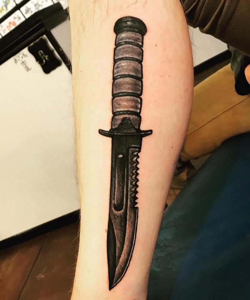 30 Unique Ka-bar Tattoos You Must Love