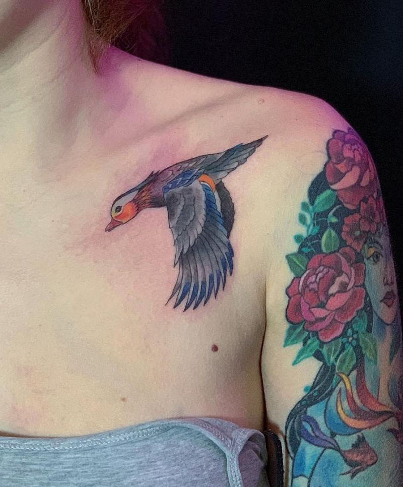 25 Pretty Mandarin Duck Tattoos You Must Love