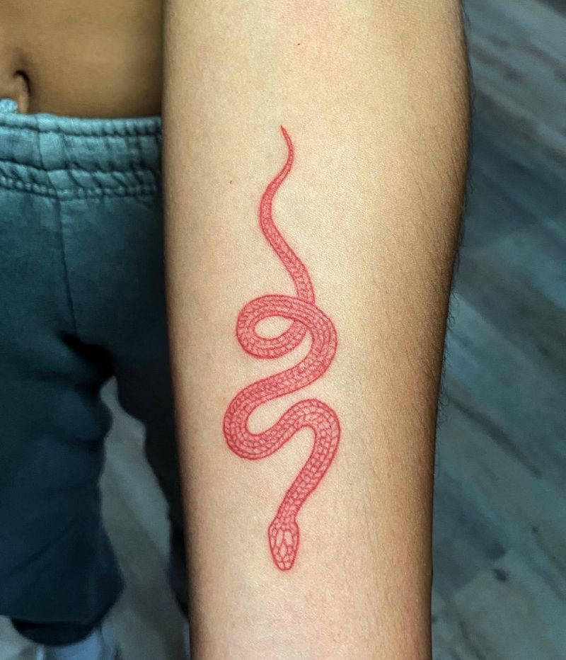 30 Unique Red Snake Tattoos You Must Try