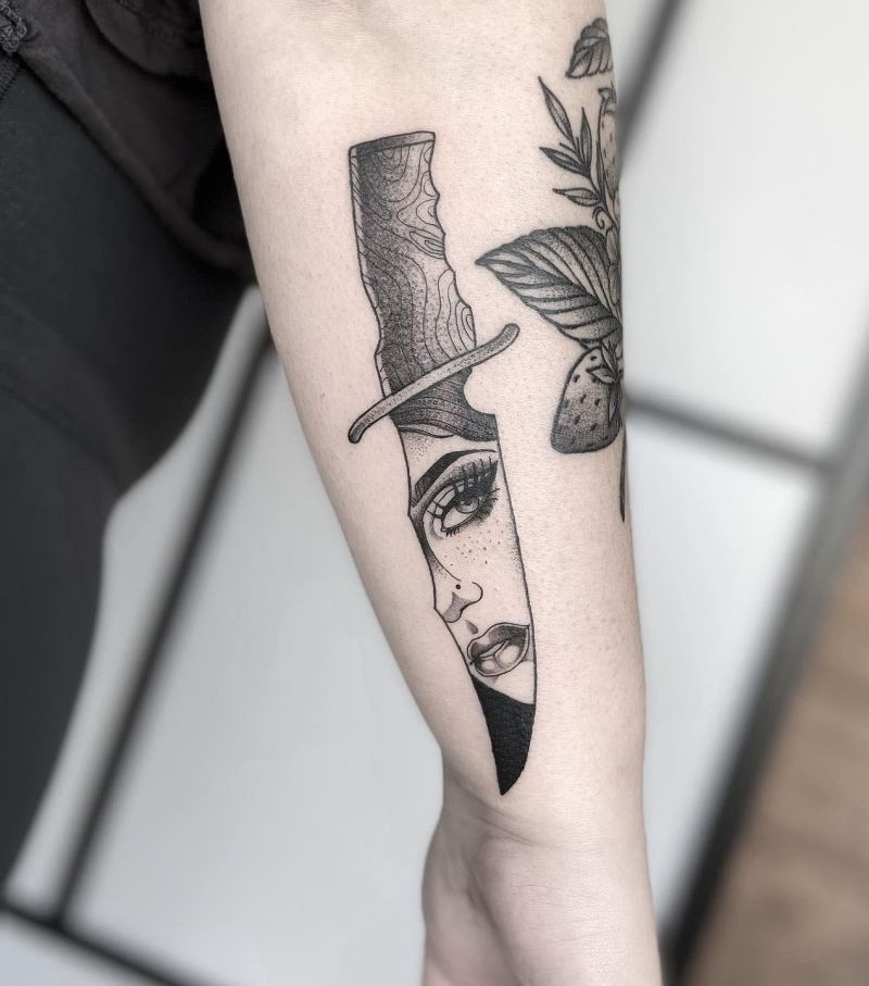 30 Unique Bowie Knife Tattoos For Your Inspiration