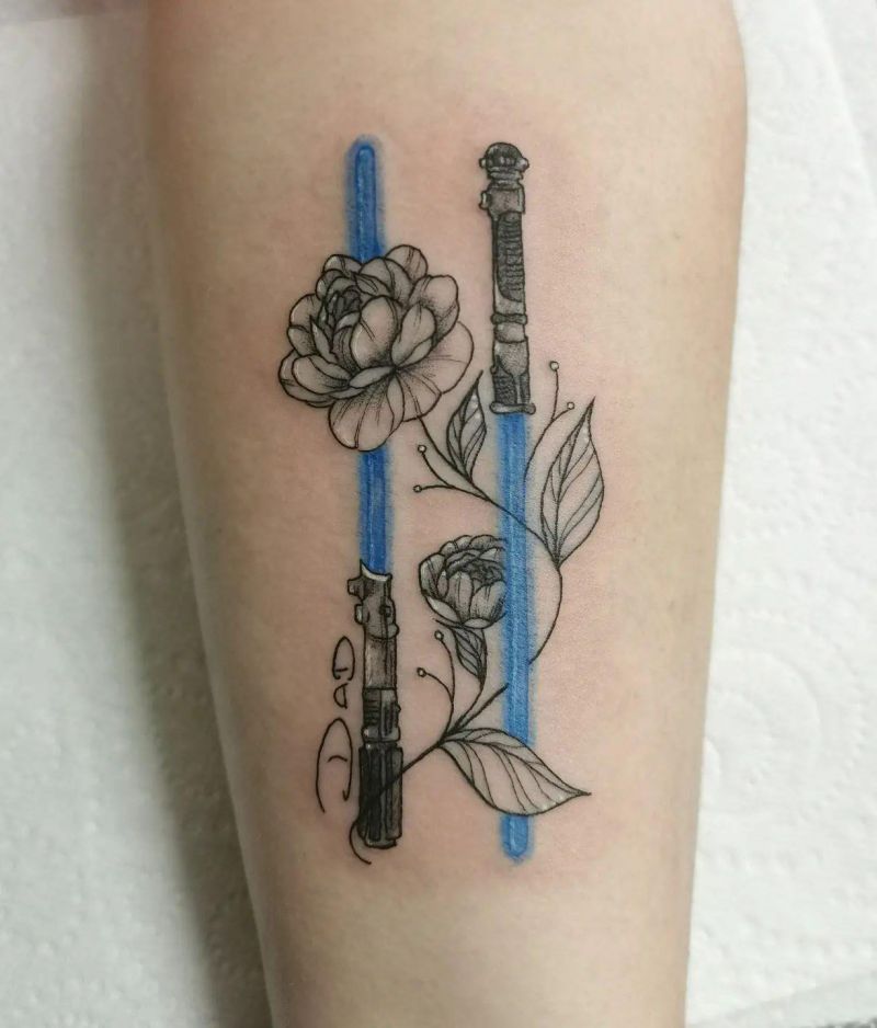 30 Cool Lightsaber Tattoos For Your Inspiration