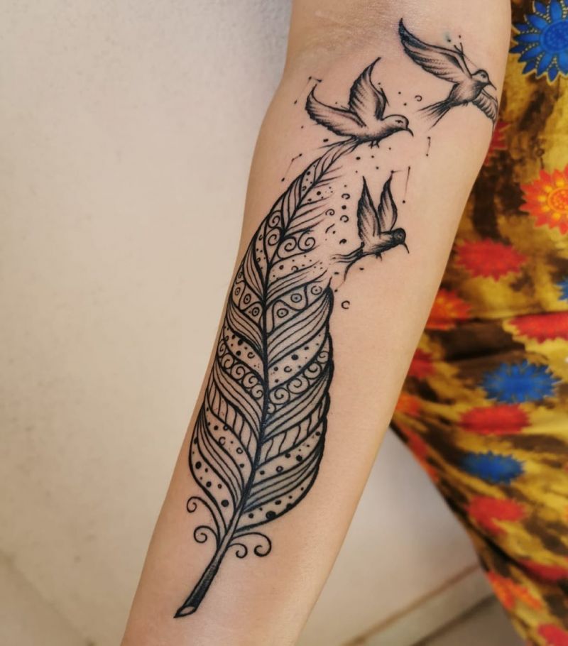 30 Pretty Quill Tattoos You Will Love