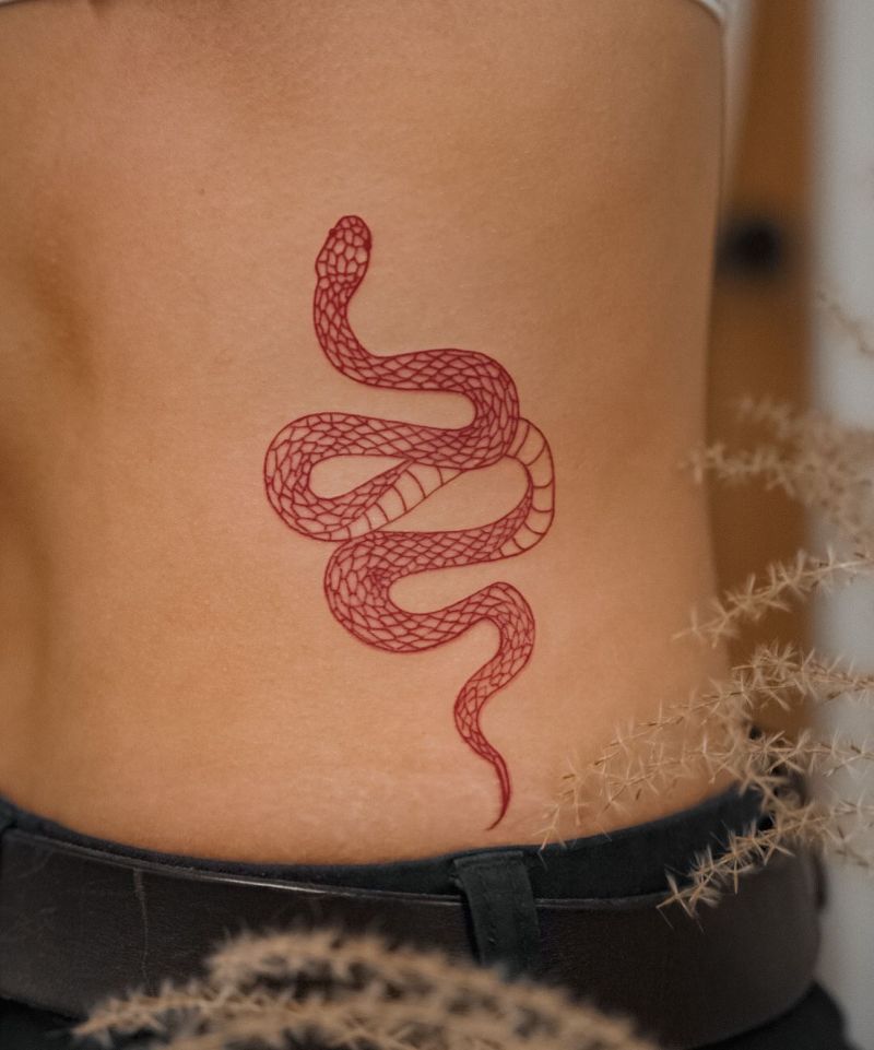 30 Unique Red Snake Tattoos You Must Try