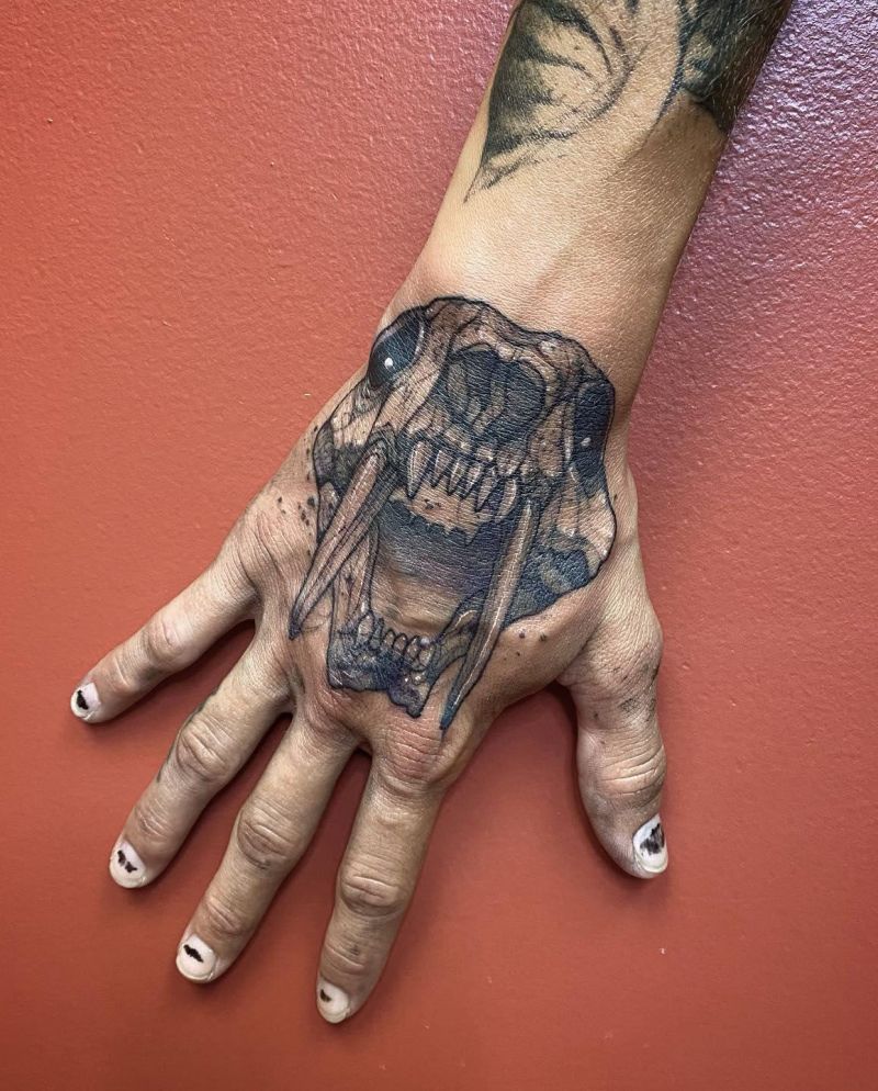 30 Unique Saber Tooth Tiger Tattoos Make You Attractive