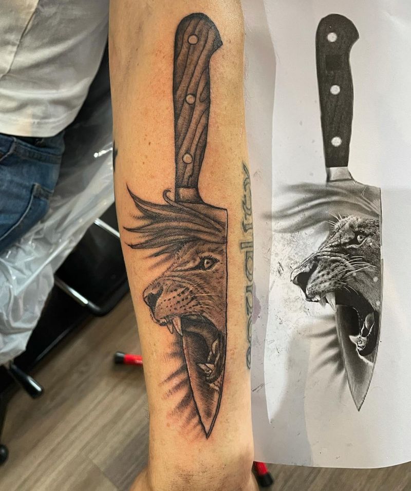 30 Unique Chef Knife Tattoos You Must Love