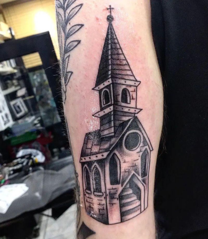 30 Unique Church Tattoos You Can Copy