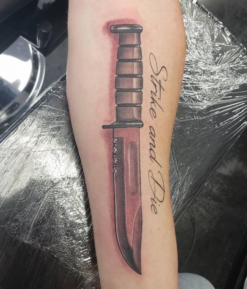 30 Unique Ka-bar Tattoos You Must Love