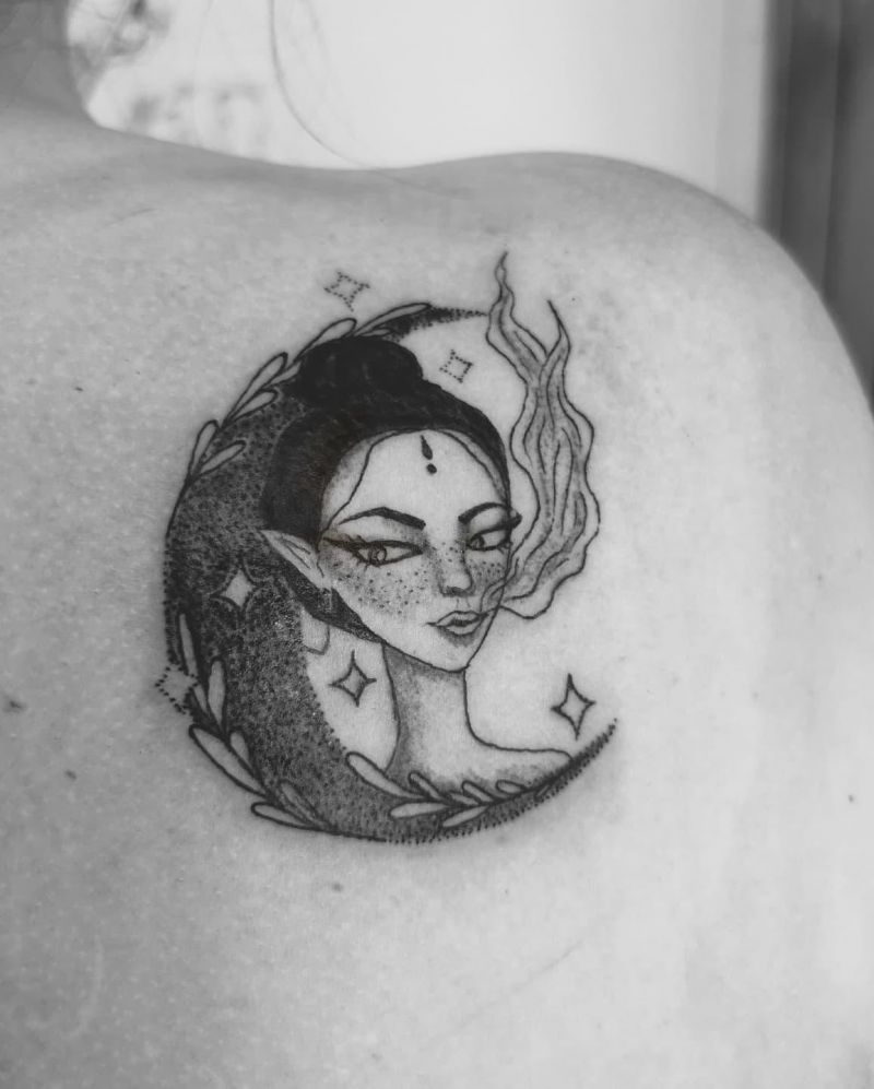 30 Pretty Moon Fairy Tattoos You Can Copy