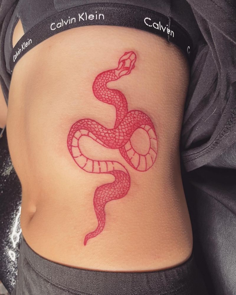 30 Unique Red Snake Tattoos You Must Try