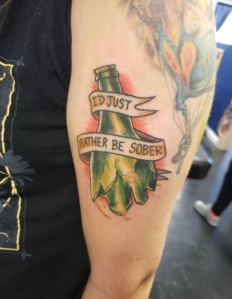 30 Unique Broken Bottle Tattoos to Give You Inspiration