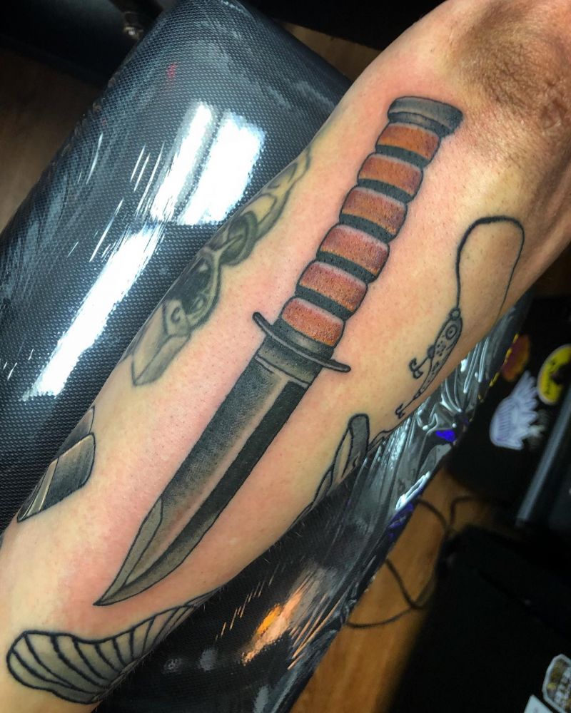 30 Unique Ka-bar Tattoos You Must Love