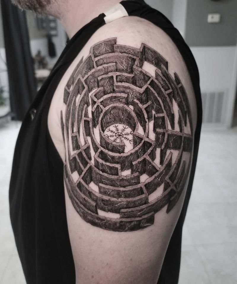 30 Unique Maze Tattoos You Must Love