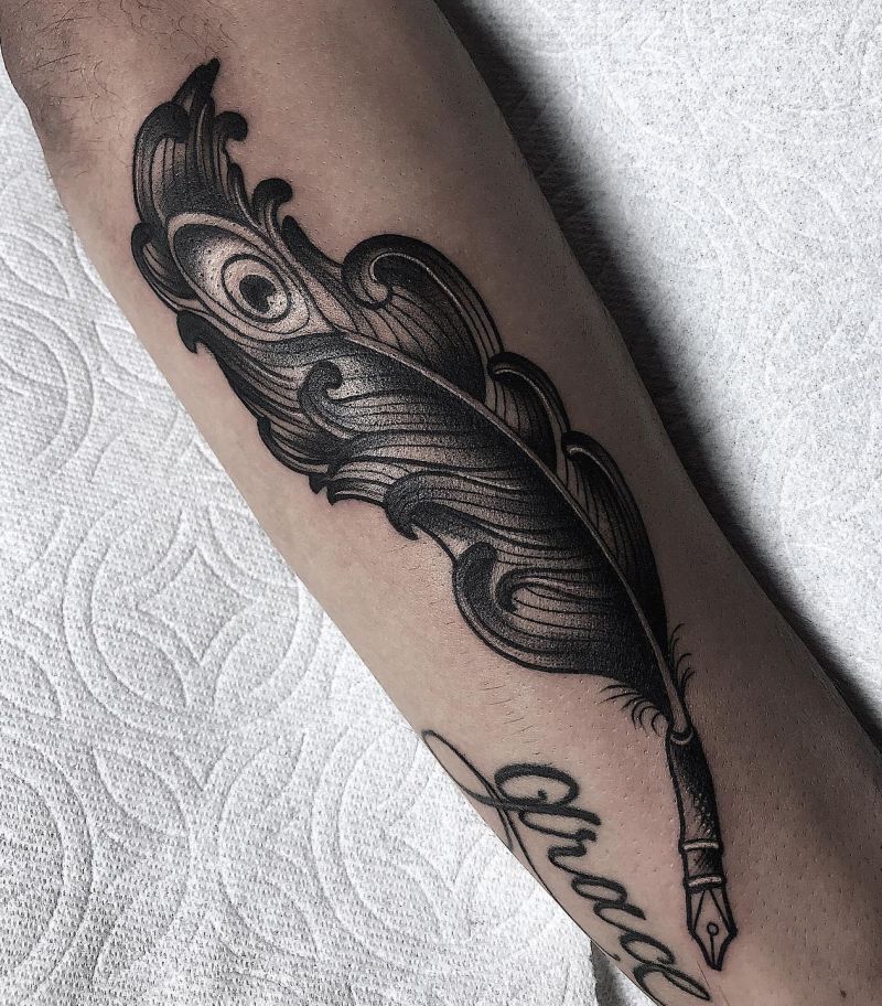 30 Pretty Quill Tattoos You Will Love