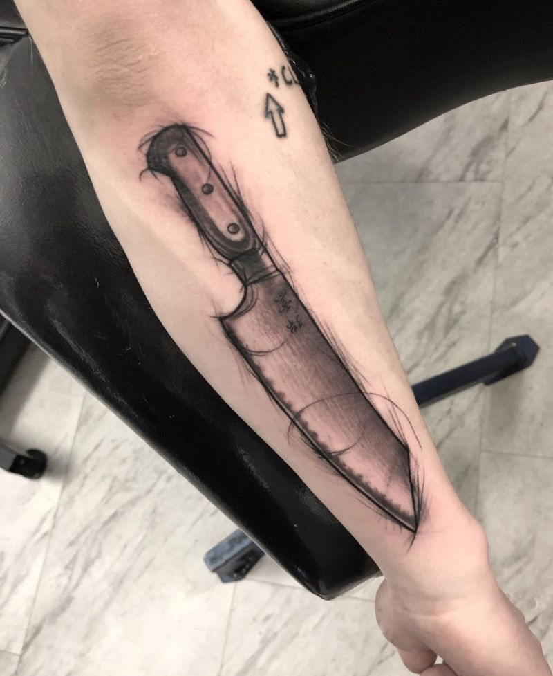 30 Unique Chef Knife Tattoos You Must Love