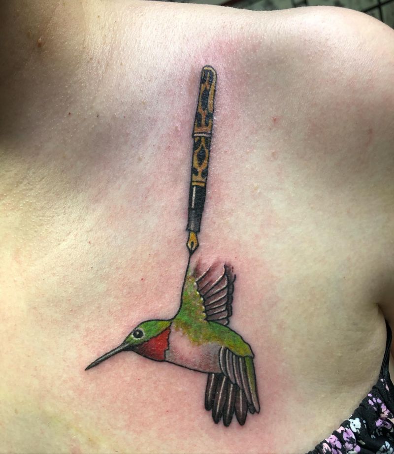 30 Pretty Fountain Pen Tattoos You Must Love