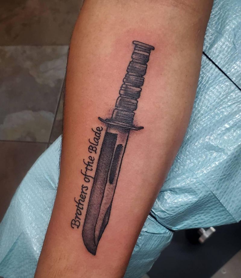 30 Unique Ka-bar Tattoos You Must Love