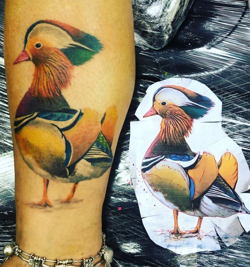 25 Pretty Mandarin Duck Tattoos You Must Love