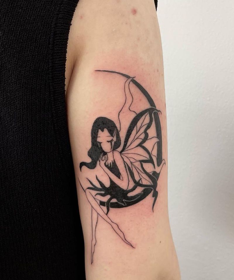 30 Pretty Moon Fairy Tattoos You Can Copy