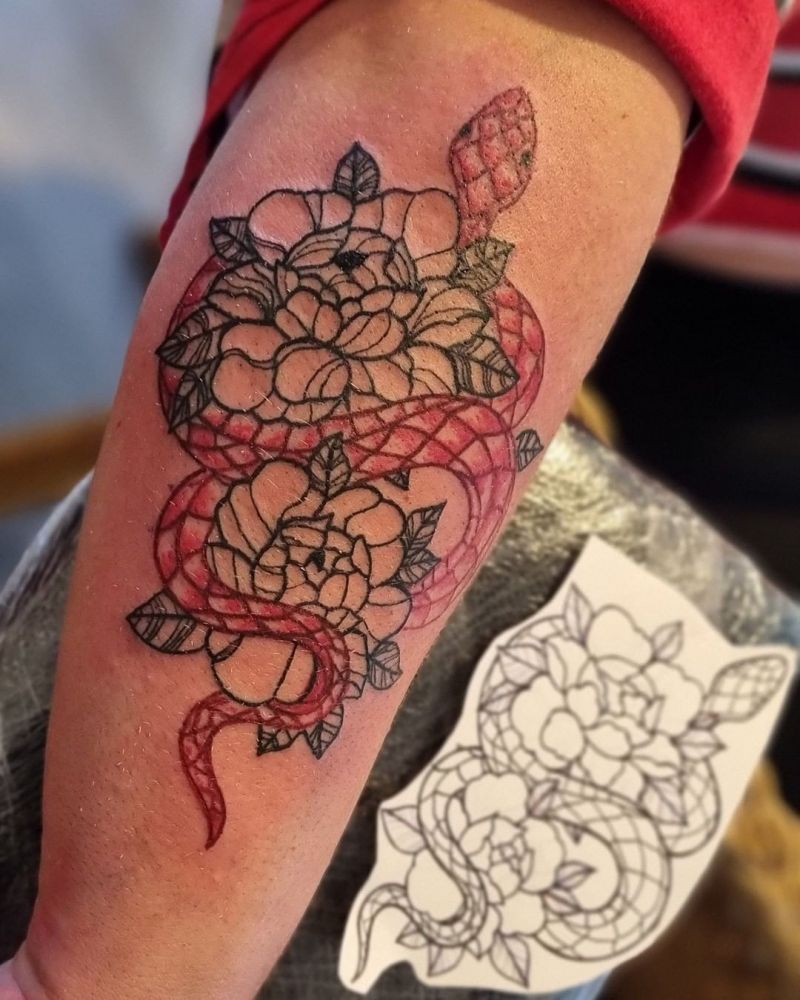 30 Unique Red Snake Tattoos You Must Try