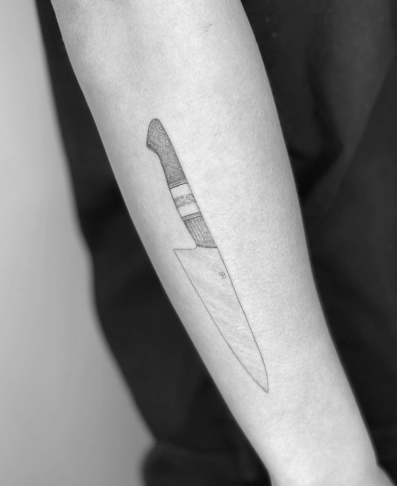 30 Unique Chef Knife Tattoos You Must Love