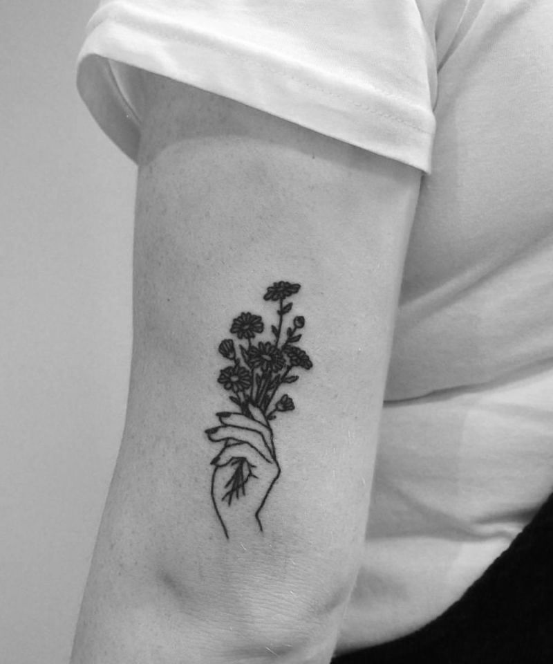 30 Great Hand Holding Flowers Tattoos Make You Attractive