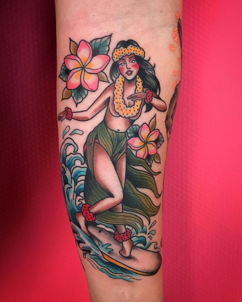 30 Pretty Hula Girl Tattoos You Should Copy