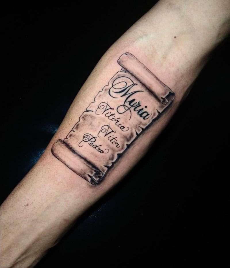 30 Great Parchment Tattoos You Will Love