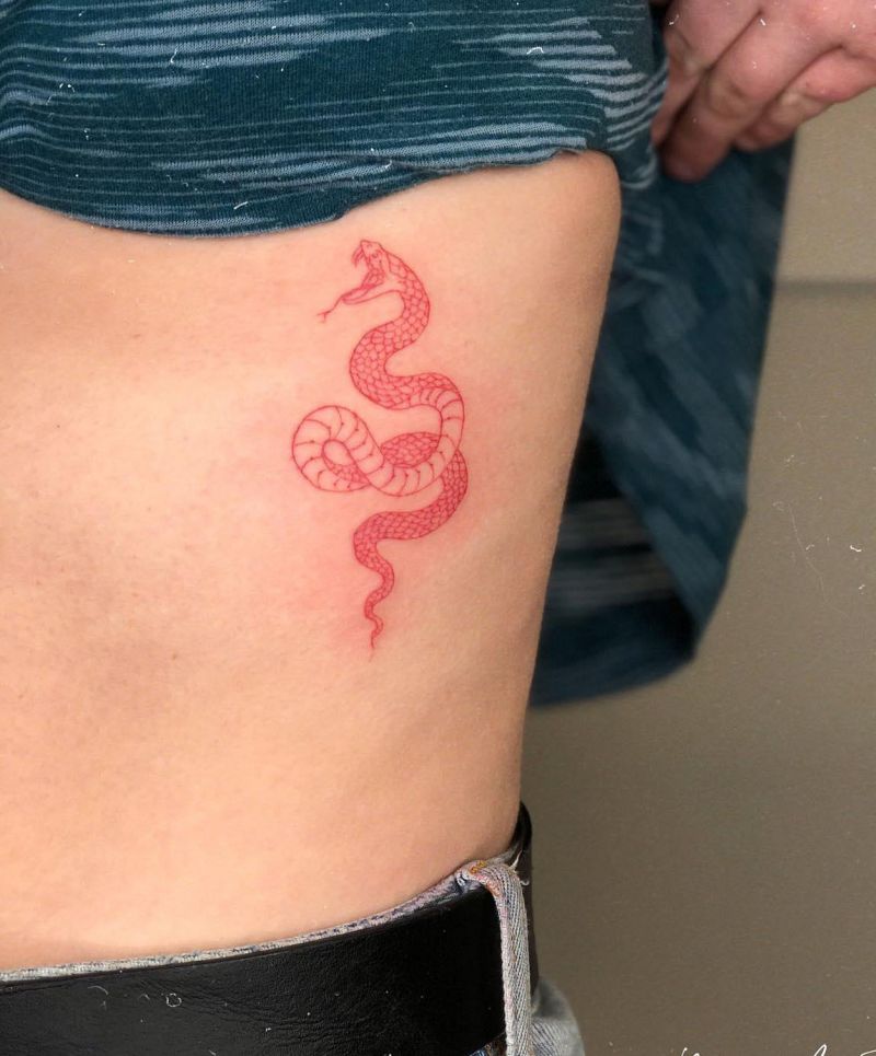 30 Unique Red Snake Tattoos You Must Try