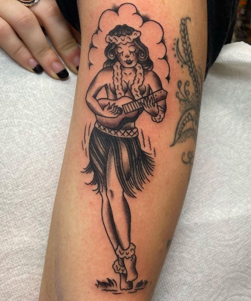 30 Pretty Hula Girl Tattoos You Should Copy