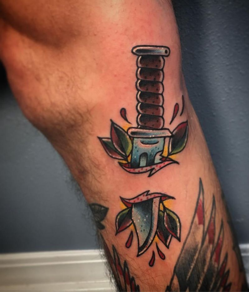 30 Unique Ka-bar Tattoos You Must Love