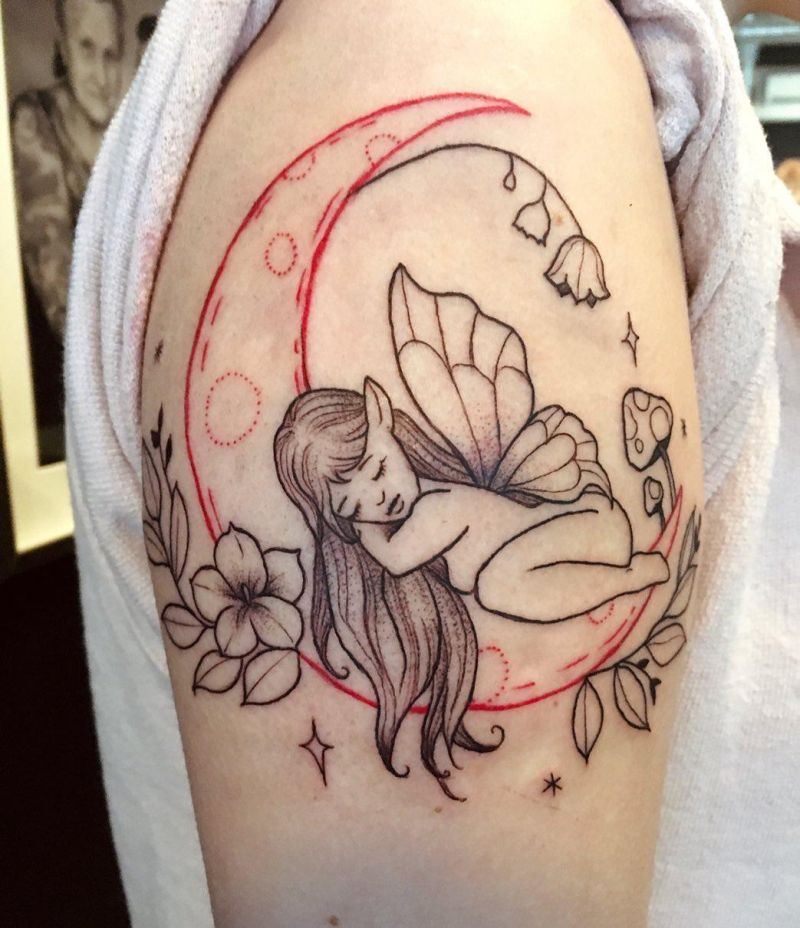 30 Pretty Moon Fairy Tattoos You Can Copy