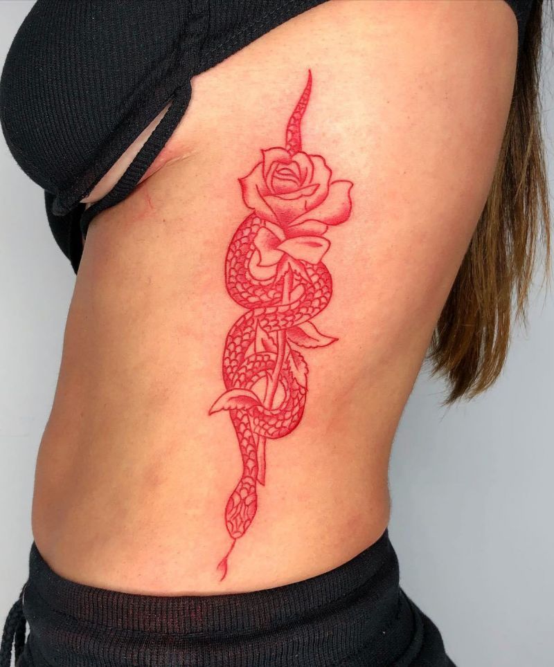 30 Unique Red Snake Tattoos You Must Try