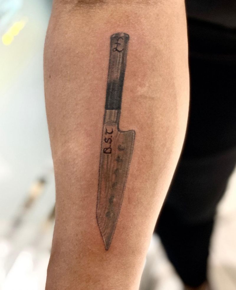30 Unique Chef Knife Tattoos You Must Love