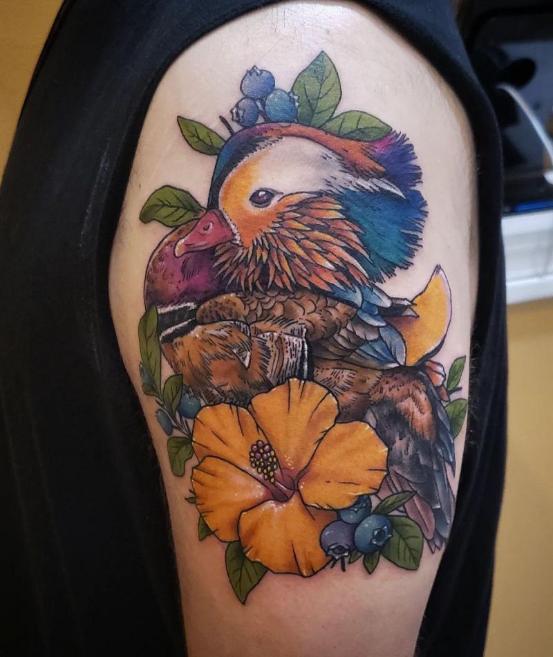 25 Pretty Mandarin Duck Tattoos You Must Love