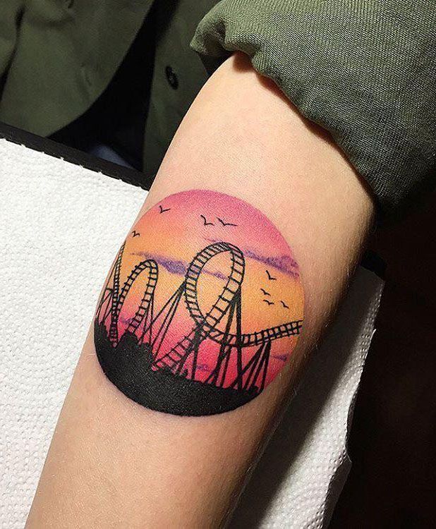 30 Cool Roller Coaster Tattoos You Need to See