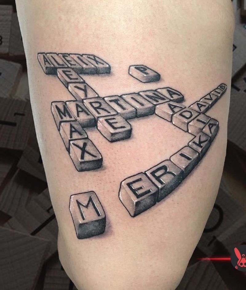 30 Unique Scrabble Tattoos For Your Inspiration