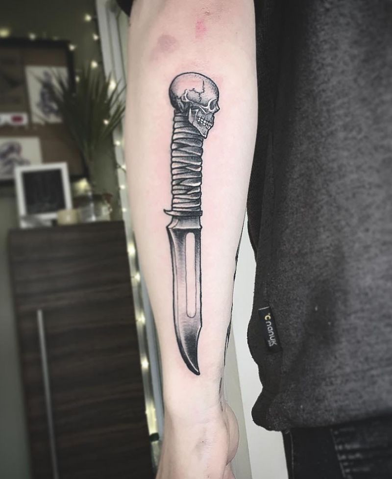 30 Unique Bowie Knife Tattoos For Your Inspiration