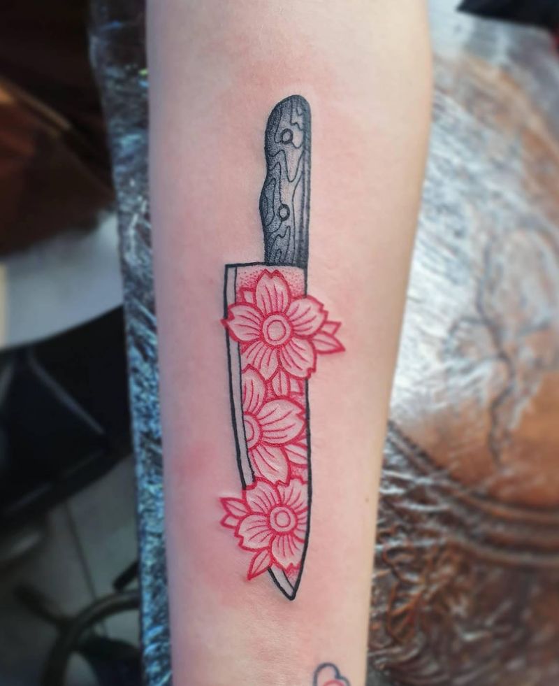 30 Unique Chef Knife Tattoos You Must Love