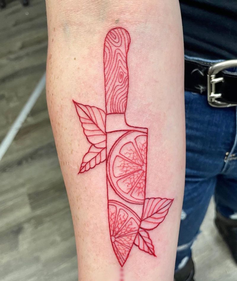 30 Unique Chef Knife Tattoos You Must Love