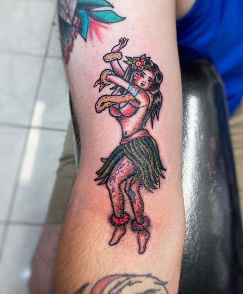 30 Pretty Hula Girl Tattoos You Should Copy