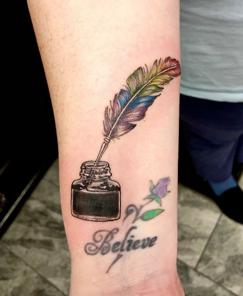 30 Pretty Quill Tattoos You Will Love