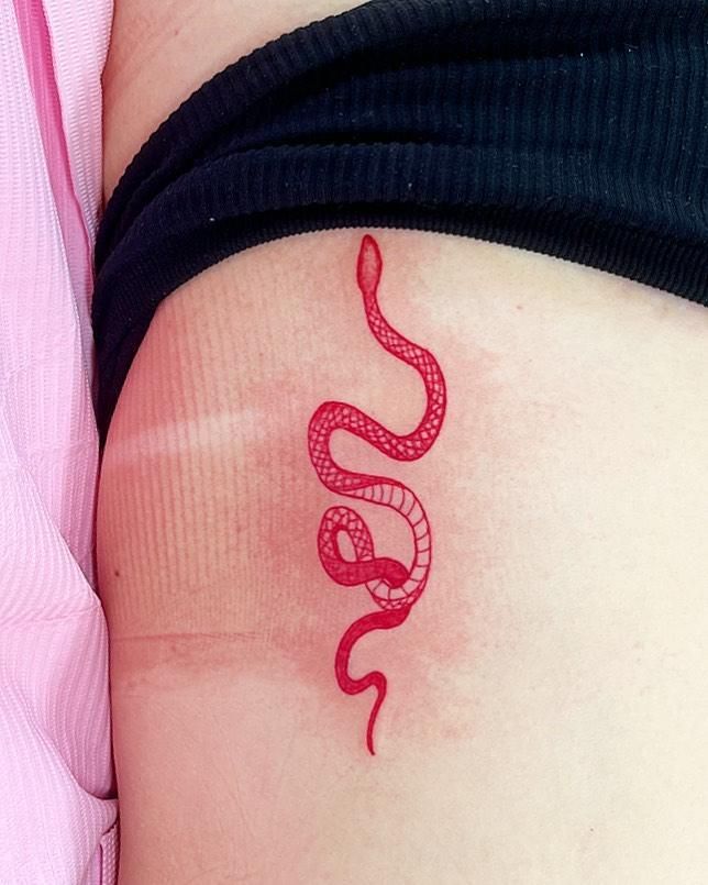 30 Unique Red Snake Tattoos You Must Try