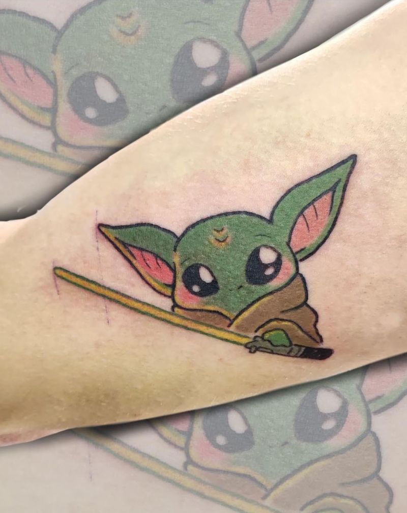 30 Cute Baby Yoda Tattoos You Will Love