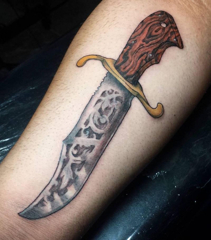 30 Unique Bowie Knife Tattoos For Your Inspiration