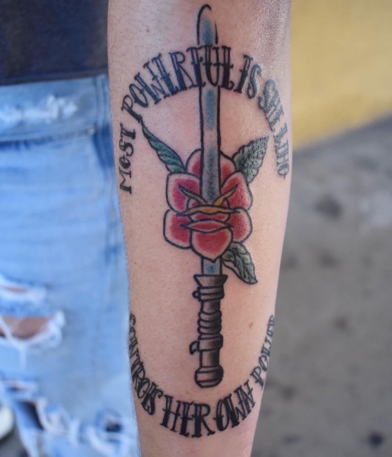 30 Cool Lightsaber Tattoos For Your Inspiration