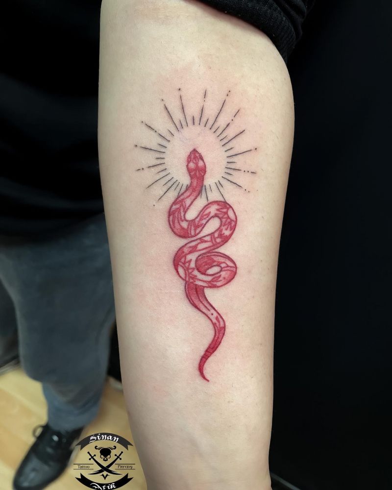 30 Unique Red Snake Tattoos You Must Try