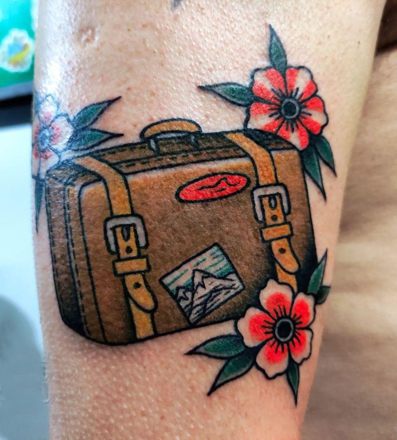 30 Unique Suitcase Tattoos You Must Love